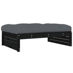 vidaXL Repose-pied de jardin 120x80 cm noir bois de pin massif