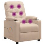 vidaXL Fauteuil de massage Crème Tissu