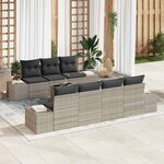 vidaXL Ensemble de canapé de jardin 8 Pièces Gris clair 55 x 55 x 37 cm