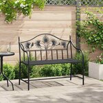 vidaXL Banc de jardin Noir 104 x 54 x 93cm Acier