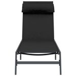 vidaXL Chaise longue Noir et anthracite 197 x 54 x 86 cm Acier