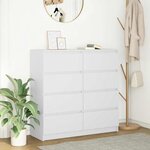 vidaXL Buffet blanc 100x35x99 cm bois d'ingénierie