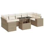 vidaXL Salon de jardin avec coussins 8 Pièces beige résine tressée