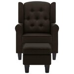 vidaXL Fauteuil avec repose-pied Marron foncé Tissu