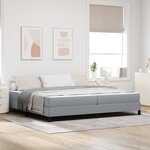 vidaXL Lit à ressorts avec matelas Gris clair 200 x 200 cm tissu