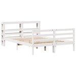 vidaXL Cadre de lit sans matelas blanc 135x190 cm bois de pin massif