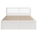 vidaXL Cadre de lit avec tête de lit blanc 135x190 cm bois pin massif