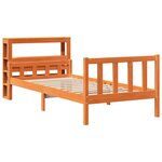 vidaXL Cadre de lit avec tête de lit sans matelas cire marron 75x190cm