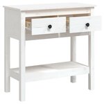 vidaXL Table console Blanc 75x35x75 cm Bois massif de pin