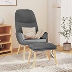 vidaXL Chaise de relaxation avec tabouret Gris clair Tissu