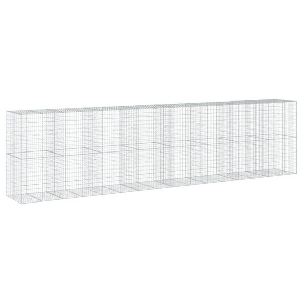vidaXL Panier gabion avec couvercle 800x100x200 cm fer galvanisé