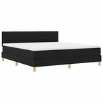 vidaXL Lit à ressorts avec matelas Noir 180 x 200 cm tissu
