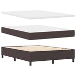 vidaXL Lit à ressort LED avec matelas Marron foncé 140 x 200 cm tissu