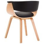 vidaXL Chaises à manger lot de 6 noir bois courbé et similicuir
