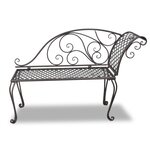 vidaXL Chaise longue de jardin 128 cm Acier Antique Marron