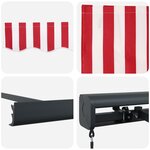 vidaXL Auvent Rétractable Rouge et Blanc 500 ×300 cm Tissu et Métal