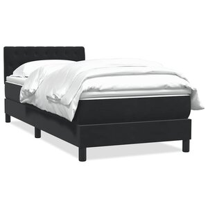 vidaXL Sommier à lattes de lit avec matelas noir 80x220 cm velours