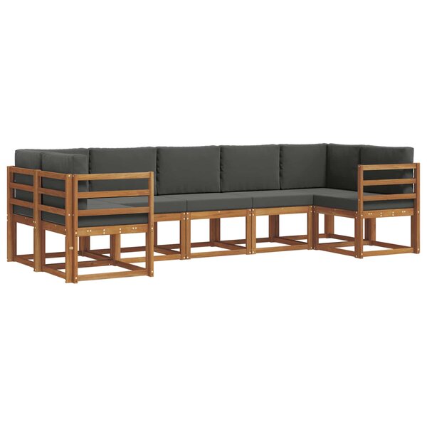 vidaXL Ensemble de canapés d'extérieur 7 pc Naturel et Anthracite