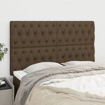 vidaXL Tête de lit marron foncé 144 x 7 x 118/128 cm Tissu