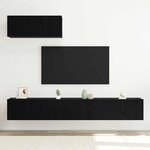 vidaXL Ensemble de Meubles TV 3 Pièces Noir Chêne Bois Aggloméré