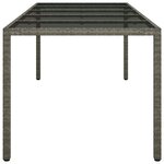 vidaXL Table de jardin pour repas Gris 250 x 100 x 75 cm Poly rotin