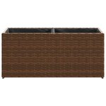 vidaXL Jardinières avec 2 pots 2 Pièces marron 72x30x32 cm résine tressée