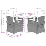 vidaXL Ensemble à manger de jardin et coussins 5 Pièces gris clair rotin