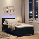 vidaXL Lit à ressorts avec matelas Noir 100 x 200 cm tissu