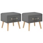 vidaXL Tables de chevet 2 Pièces Gris foncé 40x35x40 cm Tissu