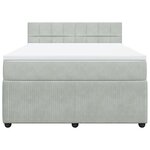 vidaXL Sommier à lattes de lit et matelas Gris clair 140x190cm Velours