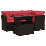 vidaXL Salon de jardin avec coussins 5Pièces marron résine tressée acacia