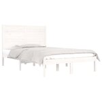 vidaXL Cadre de lit sans matelas blanc 135x190 cm bois massif