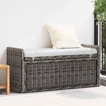 vidaXL Banc de rangement Noir Blanchi 110 x 40 x 50 cm Rotin