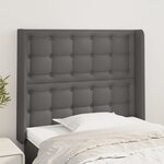vidaXL Tête de lit avec oreilles Gris 83x16x118/128 cm Similicuir