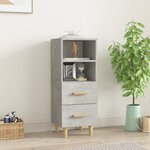 vidaXL Buffet Gris béton 34 5x34x90 cm Bois d'ingénierie