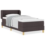Lit à ressort vidaXL avec matelas en marron foncé  90x190 cm  tissu