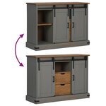 vidaXL Buffet HALDEN 2 portes coulissantes gris 112x40x80 cm