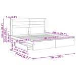 vidaXL Lit de Rangement Chêne Sonoma 180 x 200 cm Bois d'ingénierie