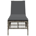 vidaXL Chaise longue avec coussin gris résine tressée