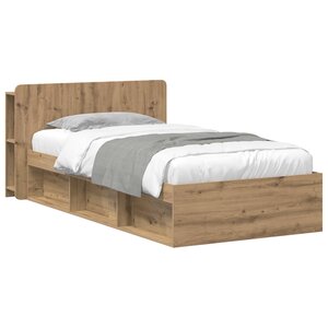 vidaXL Cadre de lit avec rangement Chêne artisanal 75 x 190 cm