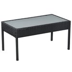 vidaXL Salon de jardin 5 Pièces avec coussins Résine tressée Noir