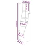 vidaXL Meuble d'angle Blanc 32x32x140cm Bois d'ingénierie