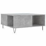 vidaXL Table basse gris béton 80x80x36 5 cm bois d'ingénierie