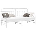 vidaXL Cadre de lit de jour Blanc 75 x 190 cm Acier enduit de poudre