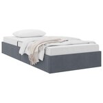 vidaXL Cadre de lit ottoman Gris foncé 90 x 200 cm Velours
