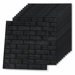 Vidaxl papier peint 3d autoadhésif briques 10 pièces noir