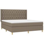 vidaXL Sommier à lattes de lit avec matelas Taupe 160x200 cm Tissu