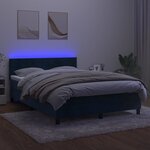 vidaXL Sommier à lattes de lit avec matelas LED Bleu foncé 140x190 cm