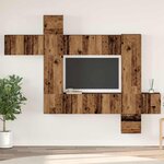 vidaXL Ensemble meuble TV 10 Pièces Bois ancien 30 5 x 30 x 90 cm