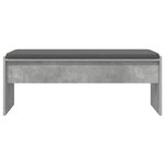vidaXL Banc d'entrée avec coussin Gris béton 103 x 38 x 40 cm